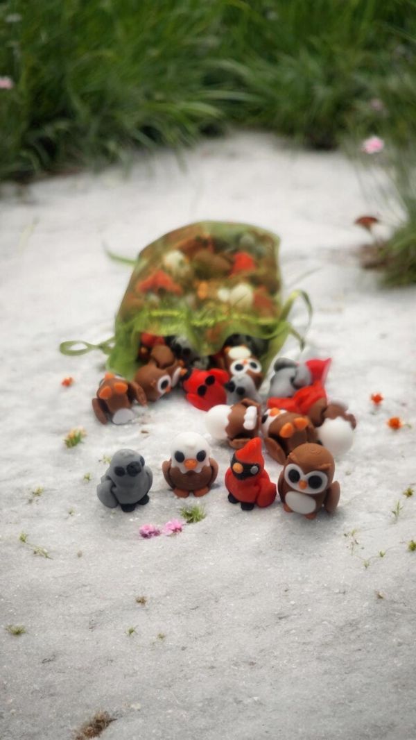 Bird Bundle (Cardinals Crows Eagles Owls) 1-inch 3D printed mini