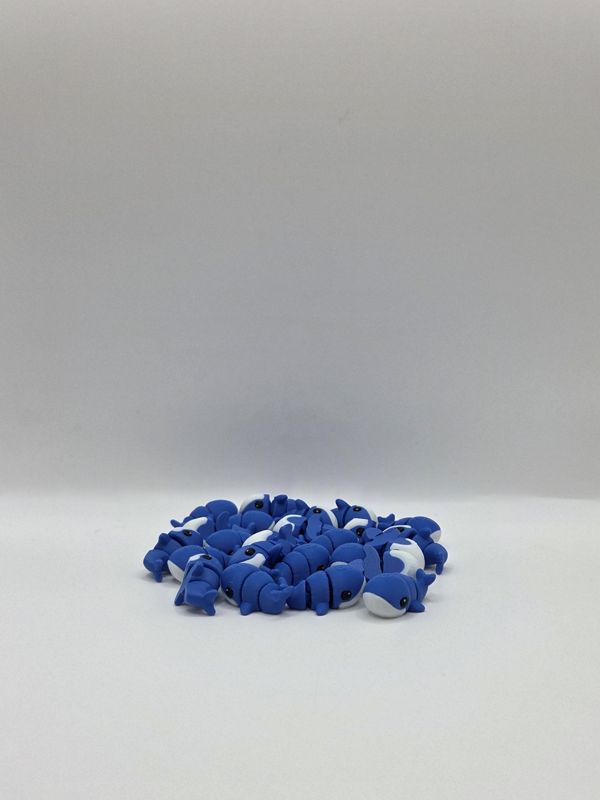 Blue Whales 1-inch 3D printed mini