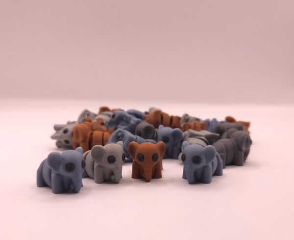 Elephants 1-inch 3D printed mini