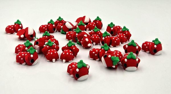 Strawberry Cow 1-inch 3D printed mini